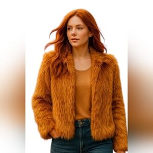 Fuzzy Jacket. Faux fur. It's all about the color !
